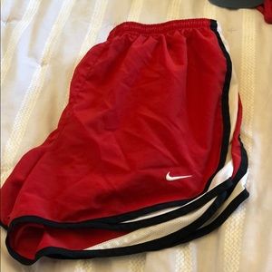 Red Nike women’s shorts